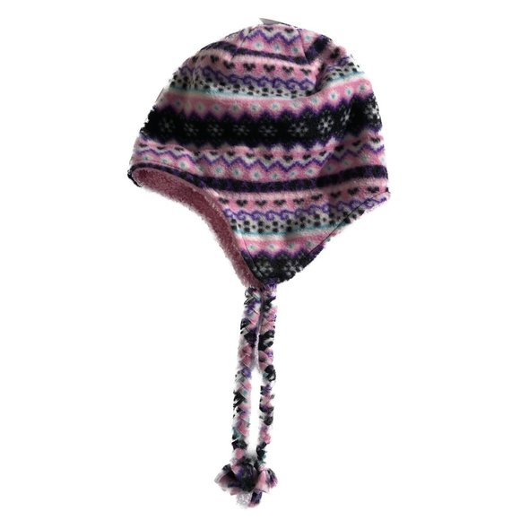 N'ice Caps Girls Youth Sherpa Lined Micro Fleece Pink/Purple - Picture 3 of 12